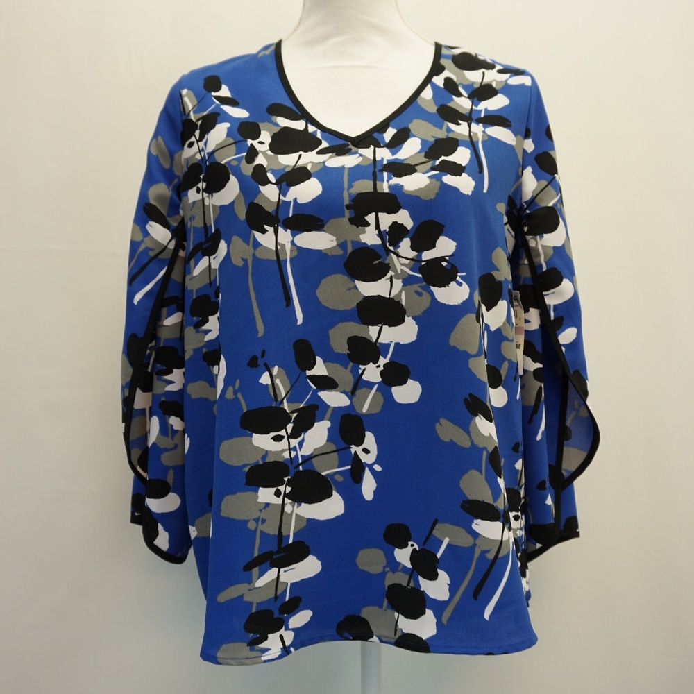 Alfani Floral Print Envelope Sleeve Blouse Top